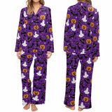 Halloween Custom Face Women's Long Pajama Set Persoanlized Sleepwear