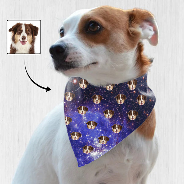 Custom Dog Face Galaxy Pet Bandana