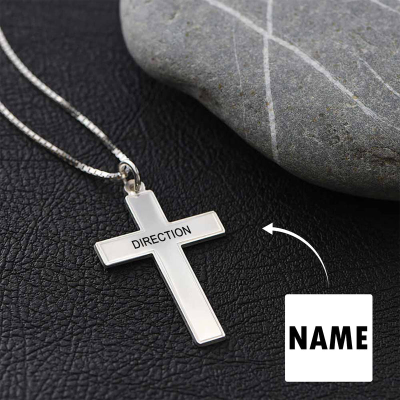 Custom Text  Cross Necklace Pet Loss Memorial Personalized Necklace Gift