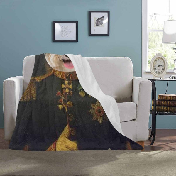 Custom Face Dog Prince Ultra-Soft Micro Fleece Blanket, Customized Throw Blanket