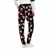 [High Quality] Custom Pet Face Love Heart Sweatpants Personalized Casual Sweatpants