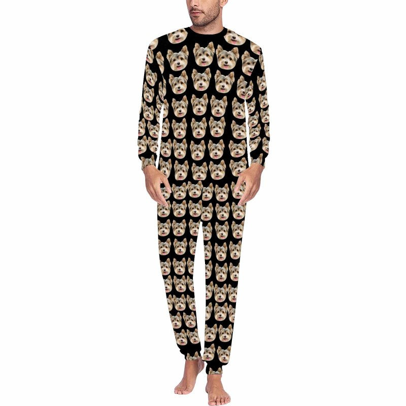 [Up To 5 Faces] Custom Face Pajamas for Men Personalized Men's Pajama Set Sleep or Loungewear For Him