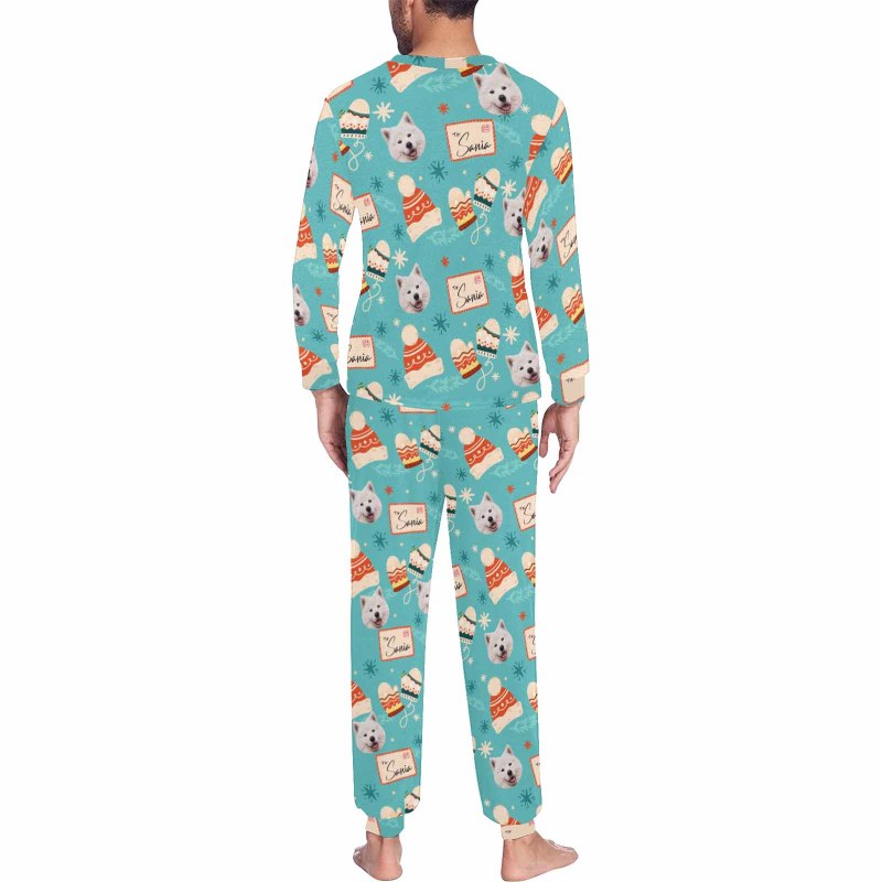 Custom Face Dessert Nightwear Personalized Family Matching Long Sleeve Pajamas Set