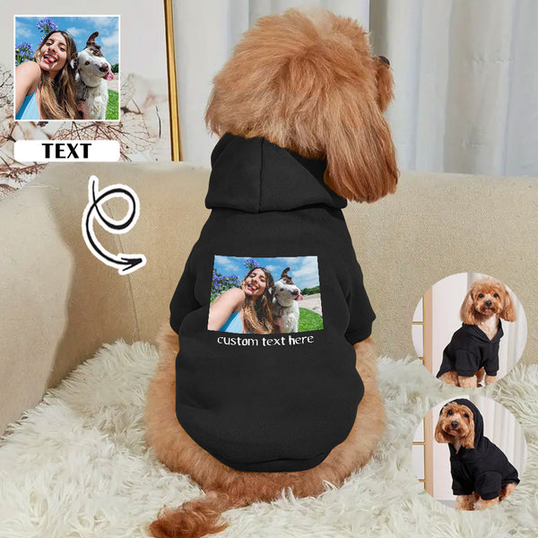 Custom Photo&Text Dog Hoodie Dog Warm Jacket Cat Apparel Dog Shirt Dog Clothes for Puppy Cat Sweaters