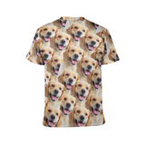 Personalized Seamless Face Tee Cute Dog Put Your Dog on A Shirt Custom Men's All Over Print T-shirt for Him