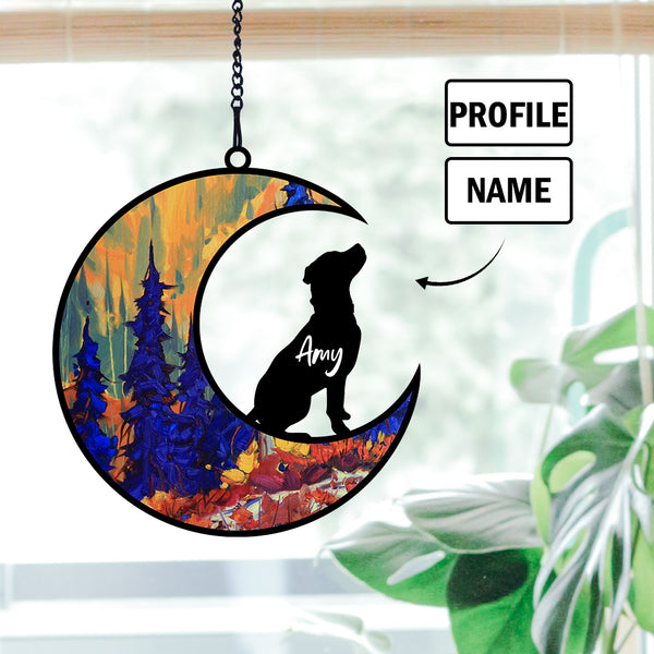 Custom Name Profile Dog Memorial Suncatcher Acrylic Window Hanging Ornament  Loss of Pet Sympathy Gift