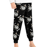 [For Kid&Adult] Personalized Face Dog Bone Multiple Color Paw Print Sleepwear Personalized Women's&Men's Long Pajama Pants