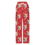 [For Kid&Adult] Personalized Face Dog Bone Multiple Color Paw Print Sleepwear Personalized Women's&Men's Long Pajama Pants