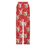 [For Kid&Adult] Personalized Face Dog Bone Multiple Color Paw Print Sleepwear Personalized Women's&Men's Long Pajama Pants