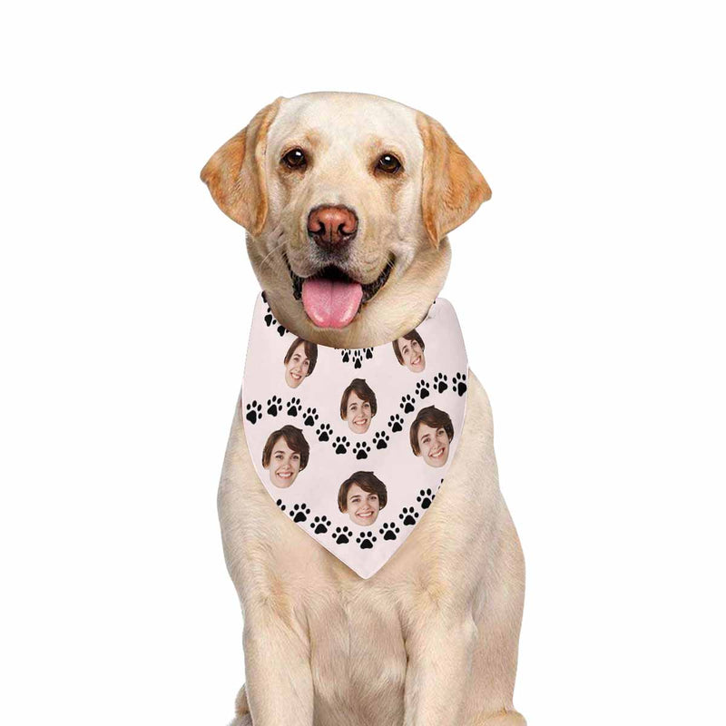 Custom Face Women's Short Set Pajama Set Paw Print Loungewear Matching Dog Bandana Personalized Face Pajama