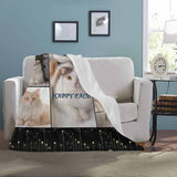 Personalized Dog Portrait Throw Blanket Custom Blanket With Photo&Text