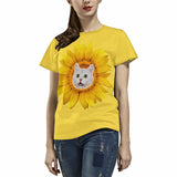 Custom Face Your Own Shirt Personalized Sunflower Women's All Over Print T-shirt