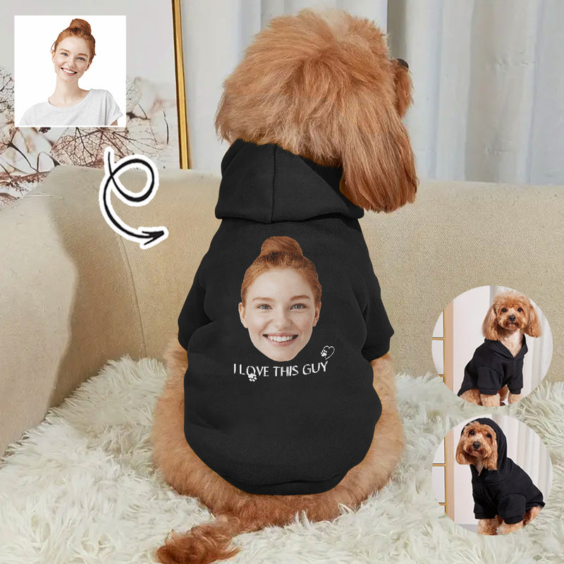 Custom Face Dog Hoodie Dog Warm Jacket Cat Apparel Dog Shirt Dog Clothes for Puppy Cat Sweaters