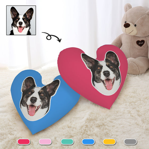 Custom Face Seamless Heart Pillow Throw Pillows Your Pet On a Pillow Pet Face Pillow