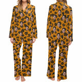 Halloween Custom Face Women's Long Pajama Set Persoanlized Sleepwear