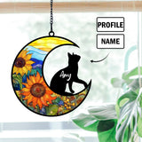 Custom Name Profile Dog Memorial Suncatcher Circle Acrylic Window Hanging Ornament  Loss of Pet Sympathy Gift