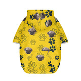 Custom Face Paws Yellow Pet Zipper Hooded Sweatshirt With Pocket Personalized Pet Clothes For Dog Cat