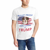 【Made In USA】Custom Pet Dog Face  USA Election Trump T-Shirt Personalized Election Tee for Pet Lovers