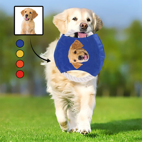 [Up to 4 Colors] Custom Face Cotton Rope Frisbee Personalized Dog Toy For Dog Puppy Gift For Dog Lover