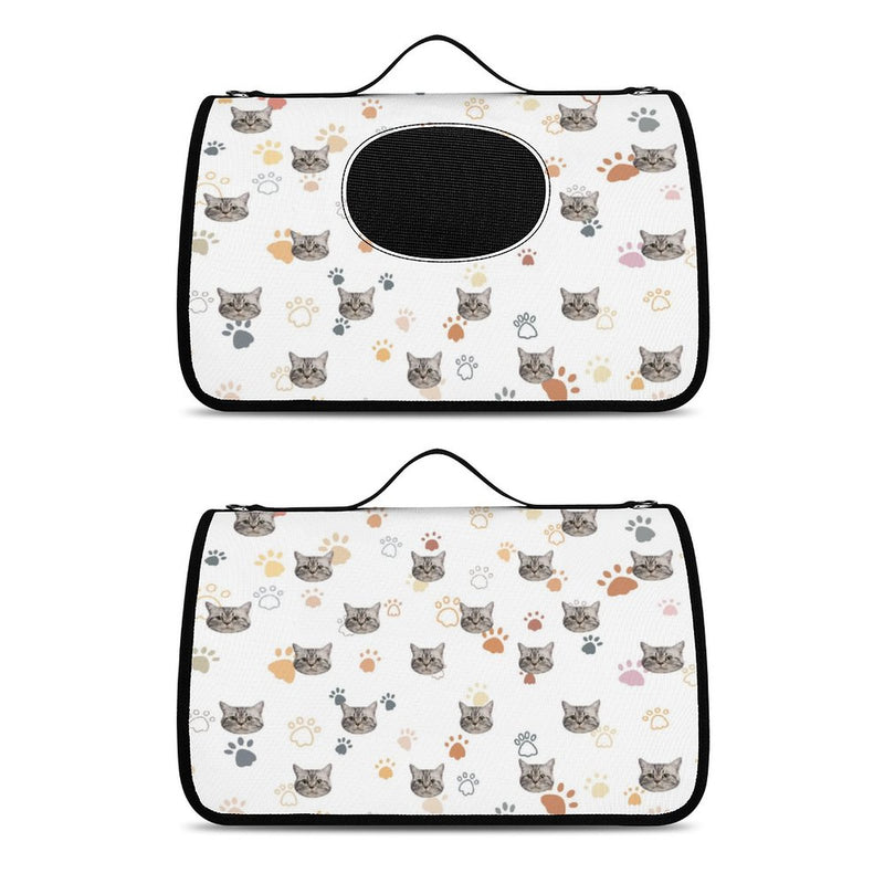 Custom Face Colorful Paws Pet Handbag Personalized Dog Cat Carrier