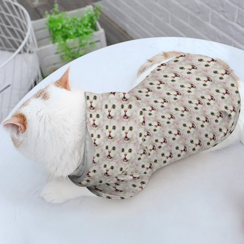 Custom Pet Face Seamless Pet Hoodie Personalized Pet Clothes Dog Cat Hoodie