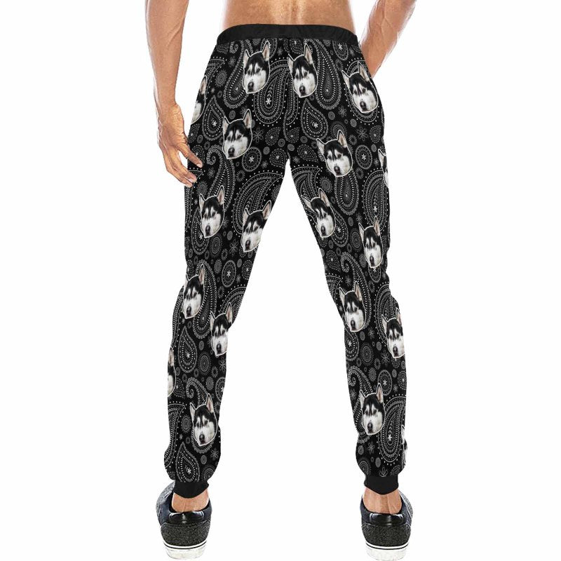 [High Quality] Custom Face Sweatpants with Puppy Picture Personalized Men's All Over Print Sweatpants