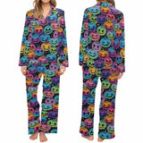 Halloween Custom Face Women's Long Pajama Set Persoanlized Sleepwear