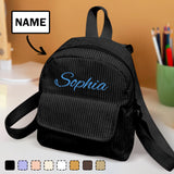 Personalized Mini Backpack with Name Corduroy School Bag Back to School Gift for Kids