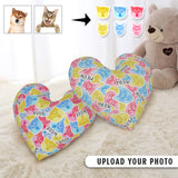 Custom Face Colorful Heart Pillow Throw Pillows Your Pet On a Pillow Pet Face Pillow