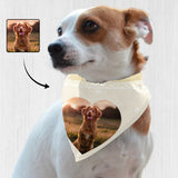 Custom Photo Heart Shape Pet Bandana