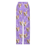 [For Kid&Adult] Personalized Face Dog Bone Multiple Color Paw Print Sleepwear Personalized Women's&Men's Long Pajama Pants