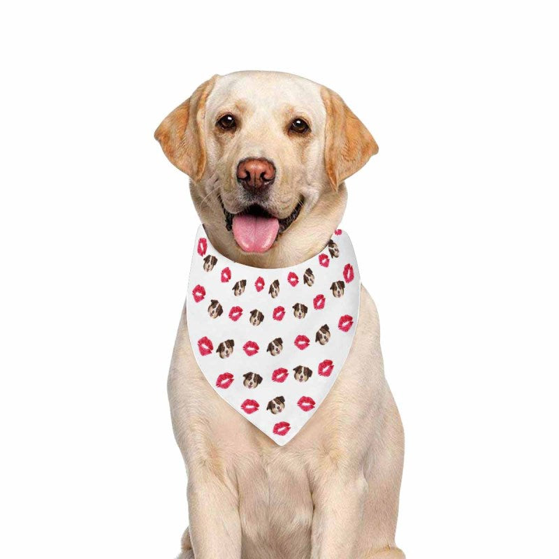 Custom Face Red Lip Pet Bandana