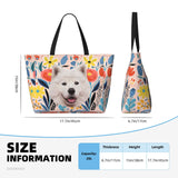 Custom Pet Face Large Capacity Beach Travel Bag Large Capacity Beach Bag with Wet Pocket