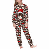 Discount - limited time Custom Face Seamless Christmas Hat Sleepwear Personalized Family Slumber Party Matching Long Sleeve Pajamas Set