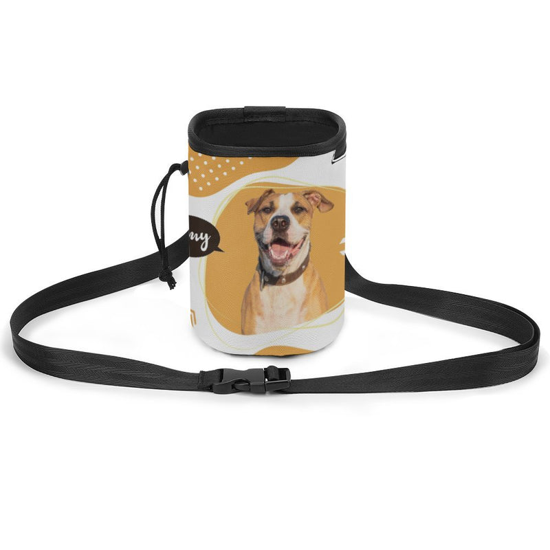 Custom Face Yellow Pet Treat Pouch Kit Pet Training Bag