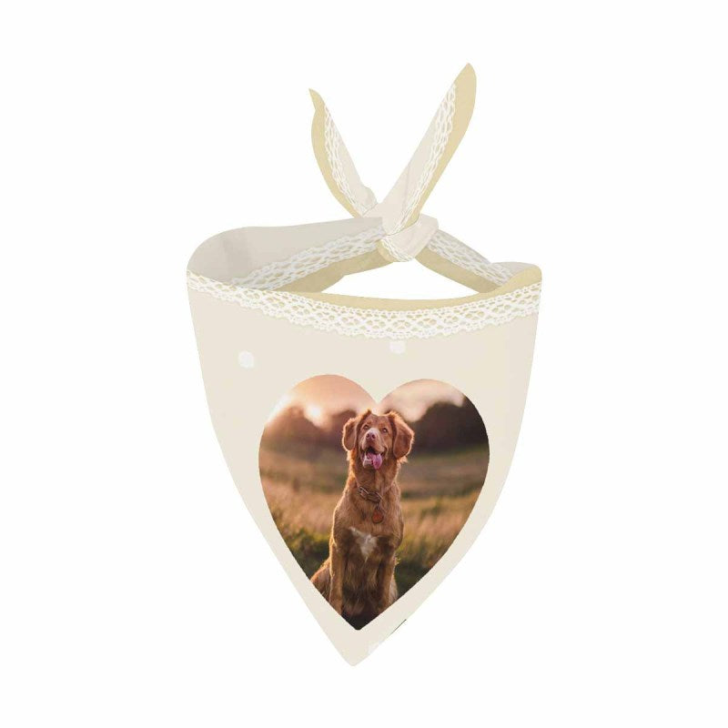 Custom Photo Heart Shape Pet Bandana