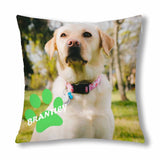 Pillow Case with Custom Face&Name Personalized Paw Pet Throw Pillow Cover