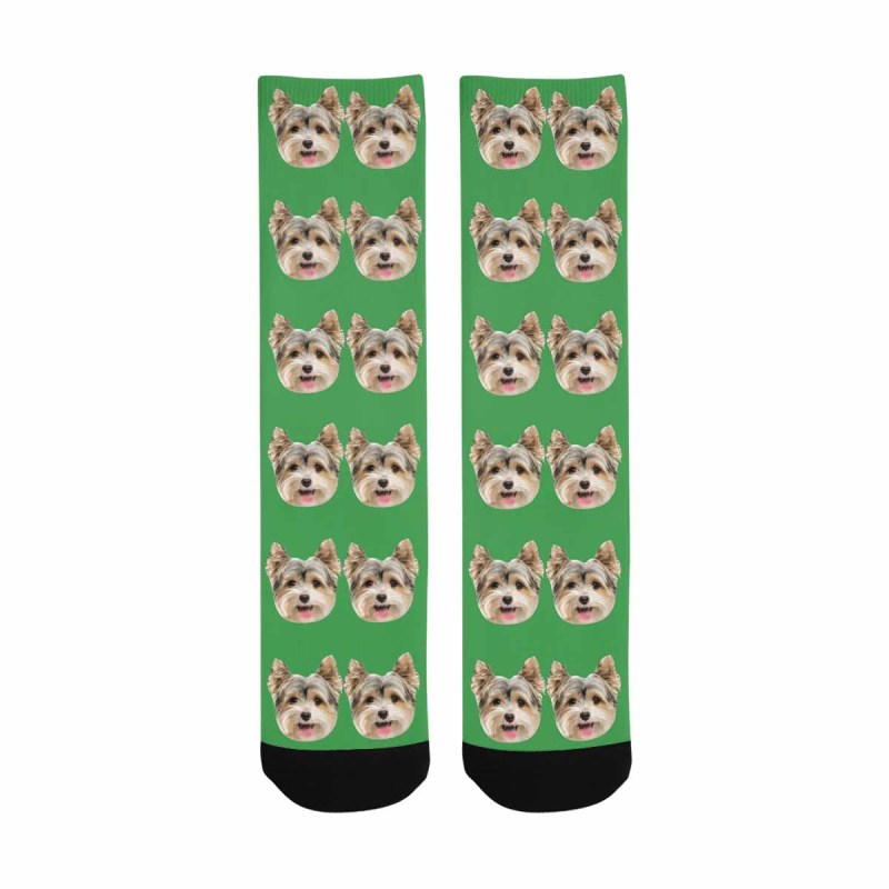 [Made In USA]Custom Face Photo Various Colors Sublimated Crew Socks Personalized Picture Socks Unisex Gift for Men Women