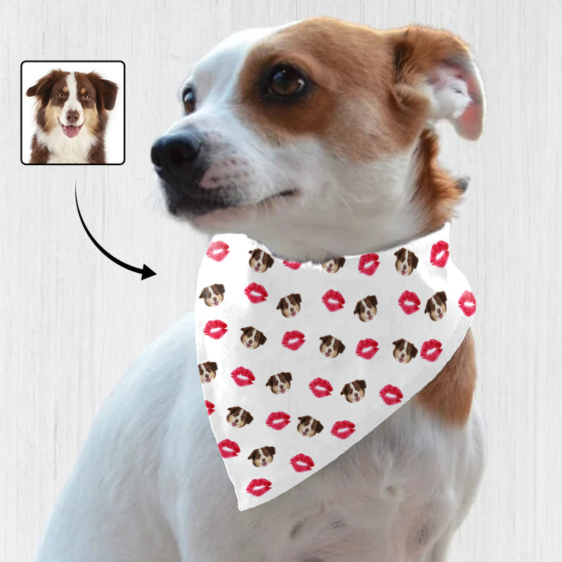 Custom Face Red Lip Pet Bandana