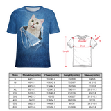 [Flash Sale] Custom Pet Photo Hole Blue Women's T-shirt Personalized Women's All Over Print T-shirt