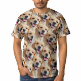 Personalized Seamless Face Tee Cute Dog Put Your Dog on A Shirt Custom Men's All Over Print T-shirt for Him