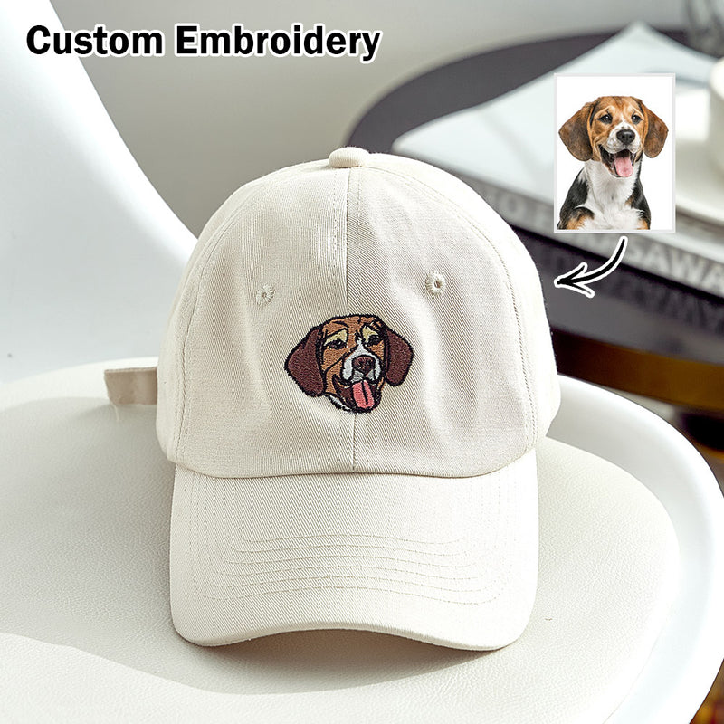 Custom Embroidered Pet Hat Pet Photo Personalized Dog Hat Gift for Pet Lover Back-to-school Gift