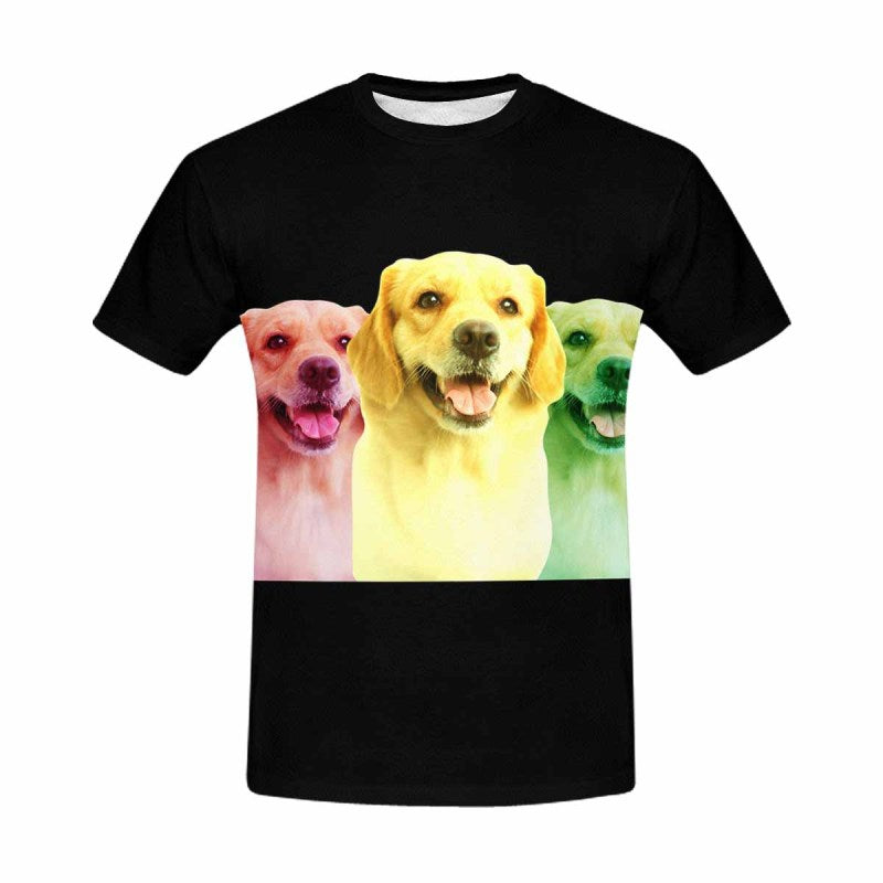 Custom Shirts with Personalized Pictures Colourful Unique Design Men's All Over Print T-shirt