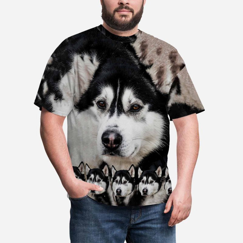 Custom Face Funny Dog Tee Put Your Dog on A Shirt Design Men's All Over Print T-shirt