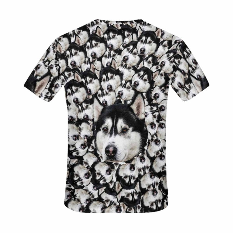 Custom Pet Face Smash Shirt with Pictures Men's All Over Print T-shirt