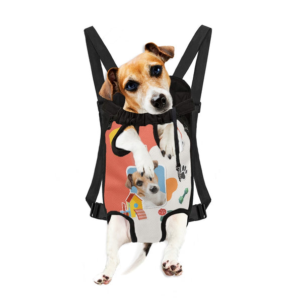 Custom Face Cartoon Pet Backpack Carrier For Medium Dogs Cats Personalized Travel Bag