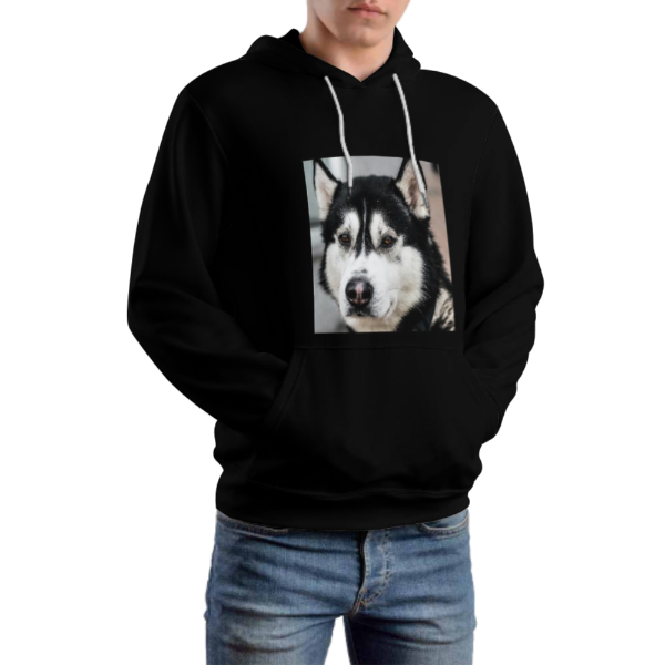 Custom Pet Face Hoodie Pet Photo Black Hoodie with BG Unisex Hooded Pullover Personalized Face Loose Hoodie Top Plus Size for Him Her