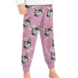 [For Kid&Adult] Personalized Face Dog Bone Multiple Color Paw Print Sleepwear Personalized Women's&Men's Long Pajama Pants