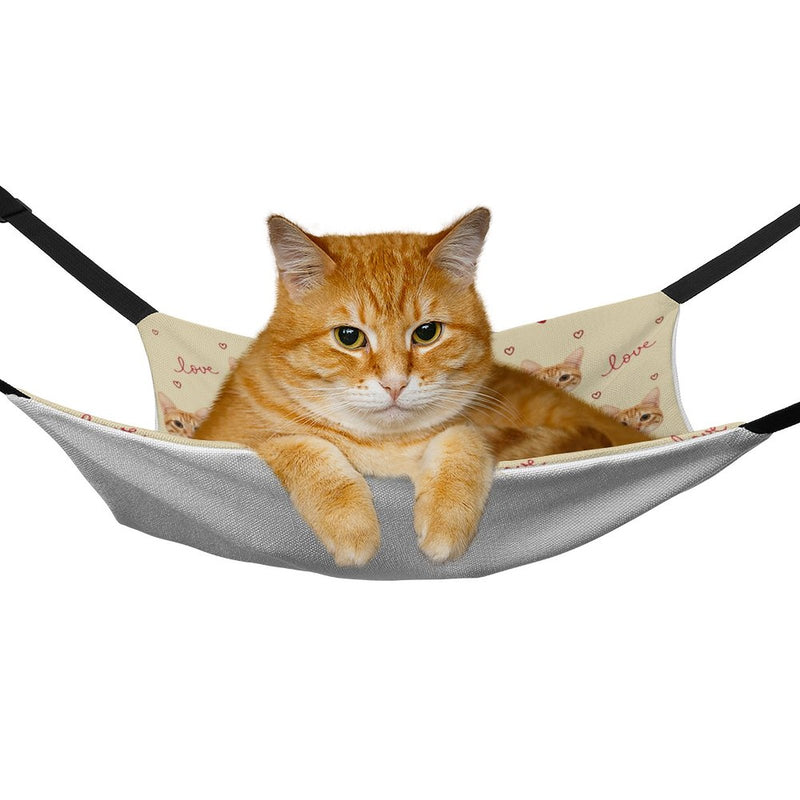 Custom Face Red Heart Pet Hammock Soft Pet Bed Personalized Gift For Cat Puppy