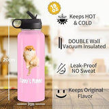 Personalized Photo Water Bottles, 18oz Custom Logo Icon Stainless Steel Insulated Picture Water Bottle with Straw Lid & Handle, Customize Gifts for Adult Him Her Birthday Christmas